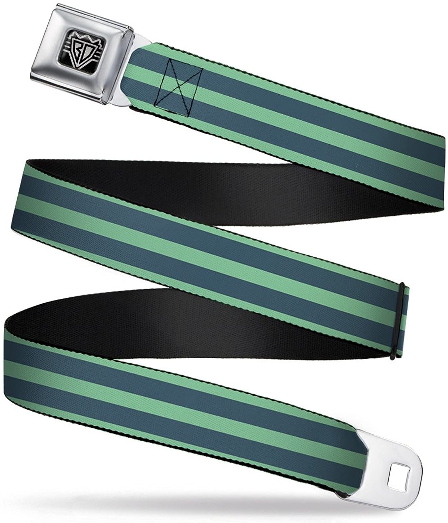 Buckle-Down Unisex-Adult's Seatbelt Belt Stripes Regular, Pastel Green/Olive, 1.5" Wide-24-38 Inches