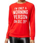 Pretty Rebellious Juniors' Morning Person Graphic Top (Red, S)