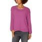 Style & Co Textured Pullover Sweater  Purple M