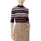 Style & Co. Womens Petites Marled Mock Neck Pullover Top Blue PM