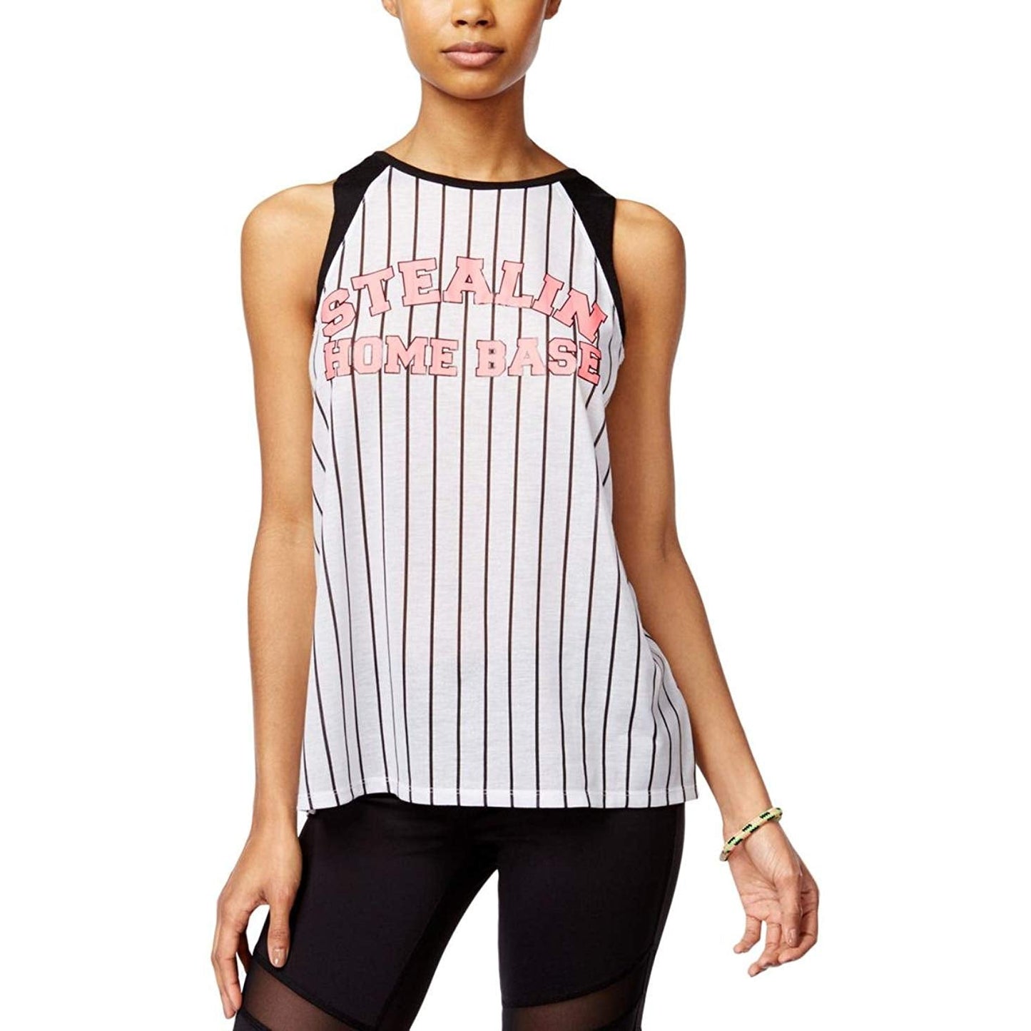 Material Girl Juniors Graphic Muscle T-Shirt Stealing Home M