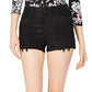 GUESS Women's Coated Lace Claudia Shorts, Jet Black 24