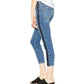 Silver Jeans Co. Women's Vintage Slim Tuxedo Stripe Jeans, Medium Indigo, 31x27