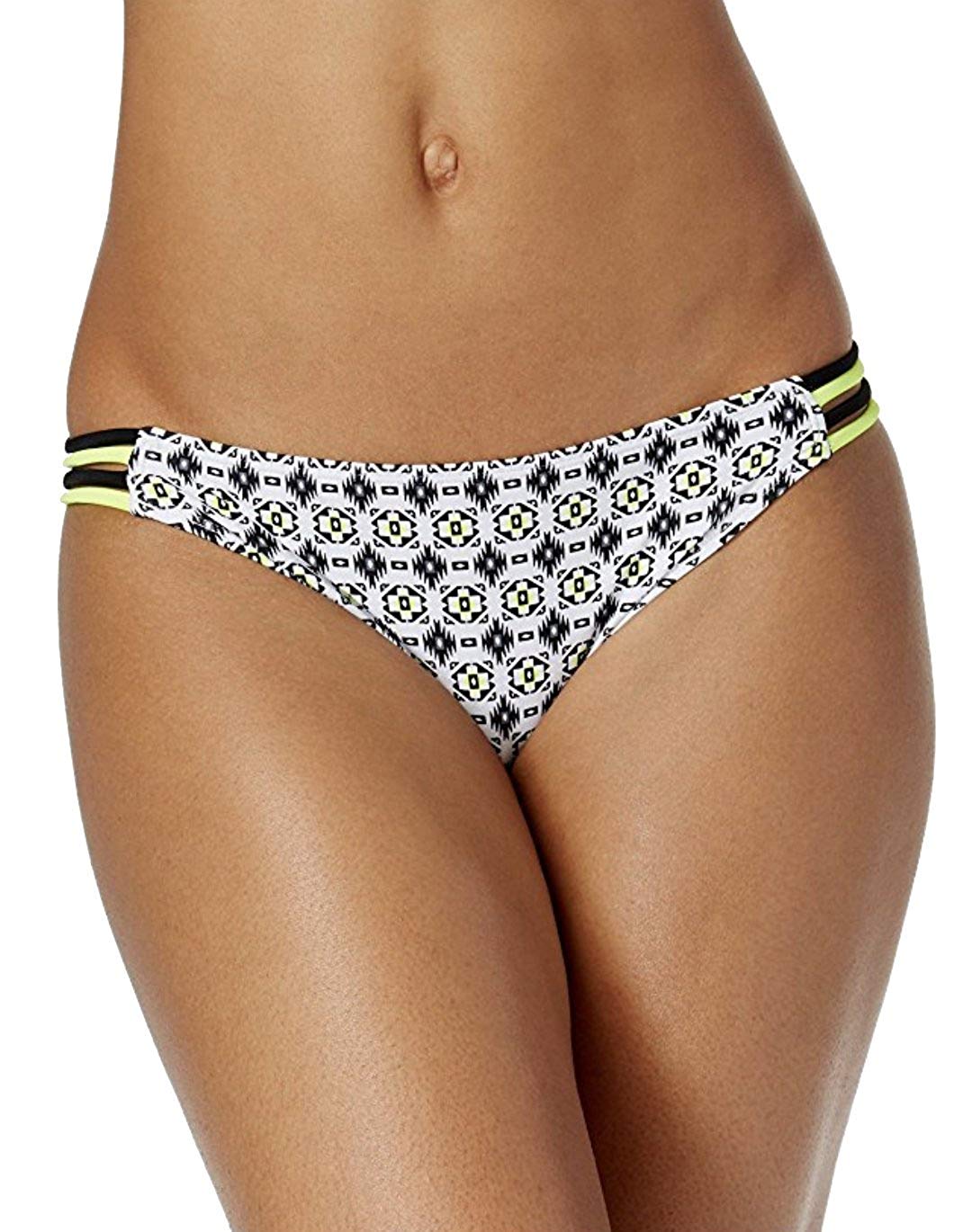 Hula Honey Sand Trap Printed Hipster Bikini Bottoms Women's Swimsuit Size M