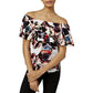 Bar III Ruffled Off-the-Shoulder Top Bright White Combo S