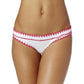 Bar III Womens Blanket Stitch Bikini Swim Bottom Separates White L