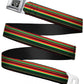 Buckle-Down Unisex-Adult's Seatbelt Belt XL, Stripe Transitions Black/red/Green/Yellow, 1.5" Wide-32-52 Inches