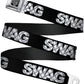 Buckle-Down Seatbelt Belt - SWAG Black/Plaid X White/Gray - 1.0" Wide - 20-36 Inches in Length