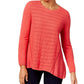 Style Co High-Low Contrast Sweater Dark Rose L