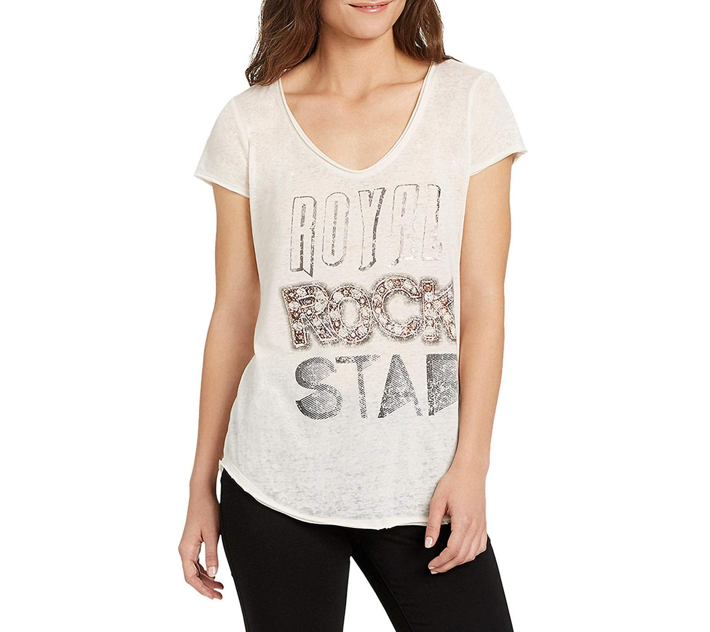 WILLIAM RAST Melange Graphic T-Shirt Royal Rock Star Marshmallow M