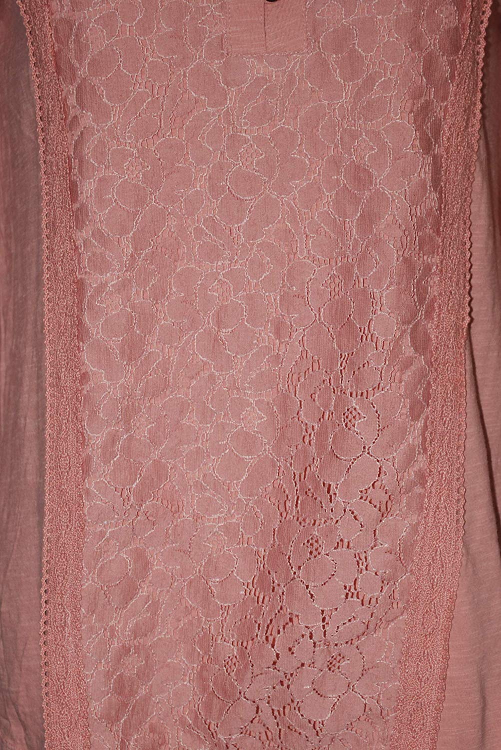 Style & Co. Women's Mixed Lace Trim Cotton Top (XS, Rose Sand)