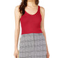 Project 28 NYC Women's Ribbed-Knit Cropped Tank Top Red L