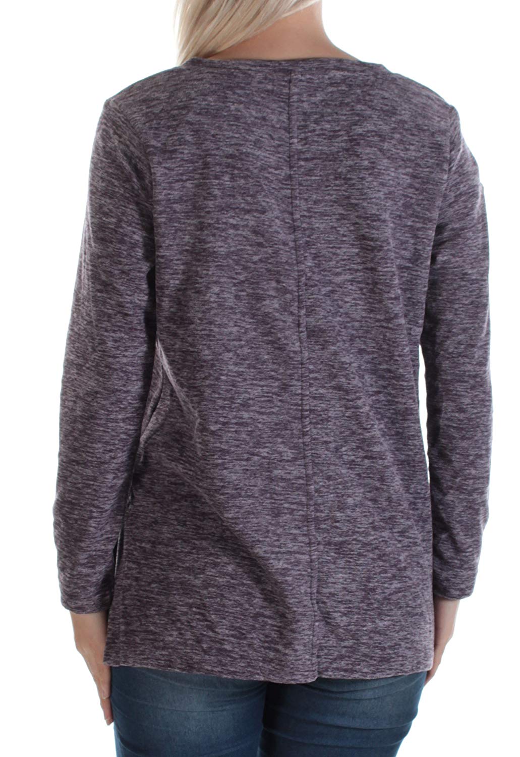 Style & Co. Petite Space-Dye Sweater Dark Grape PS