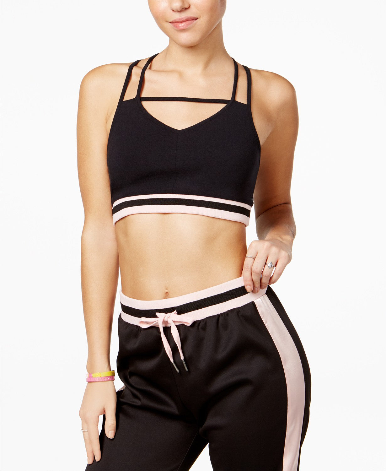 The Edit By Seventeen Juniors Strappy Crop Top Black L