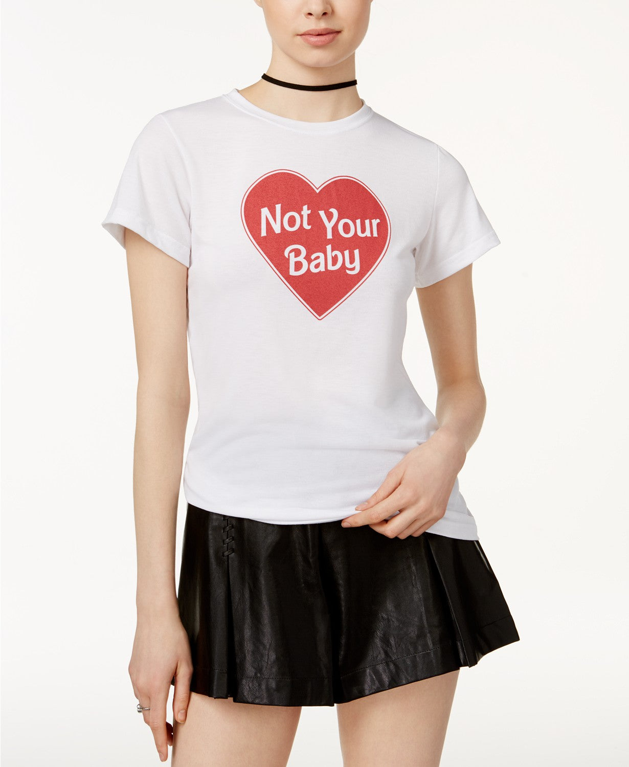 KID DANGEROUS Not Your Baby Graphic T-Shirt White L