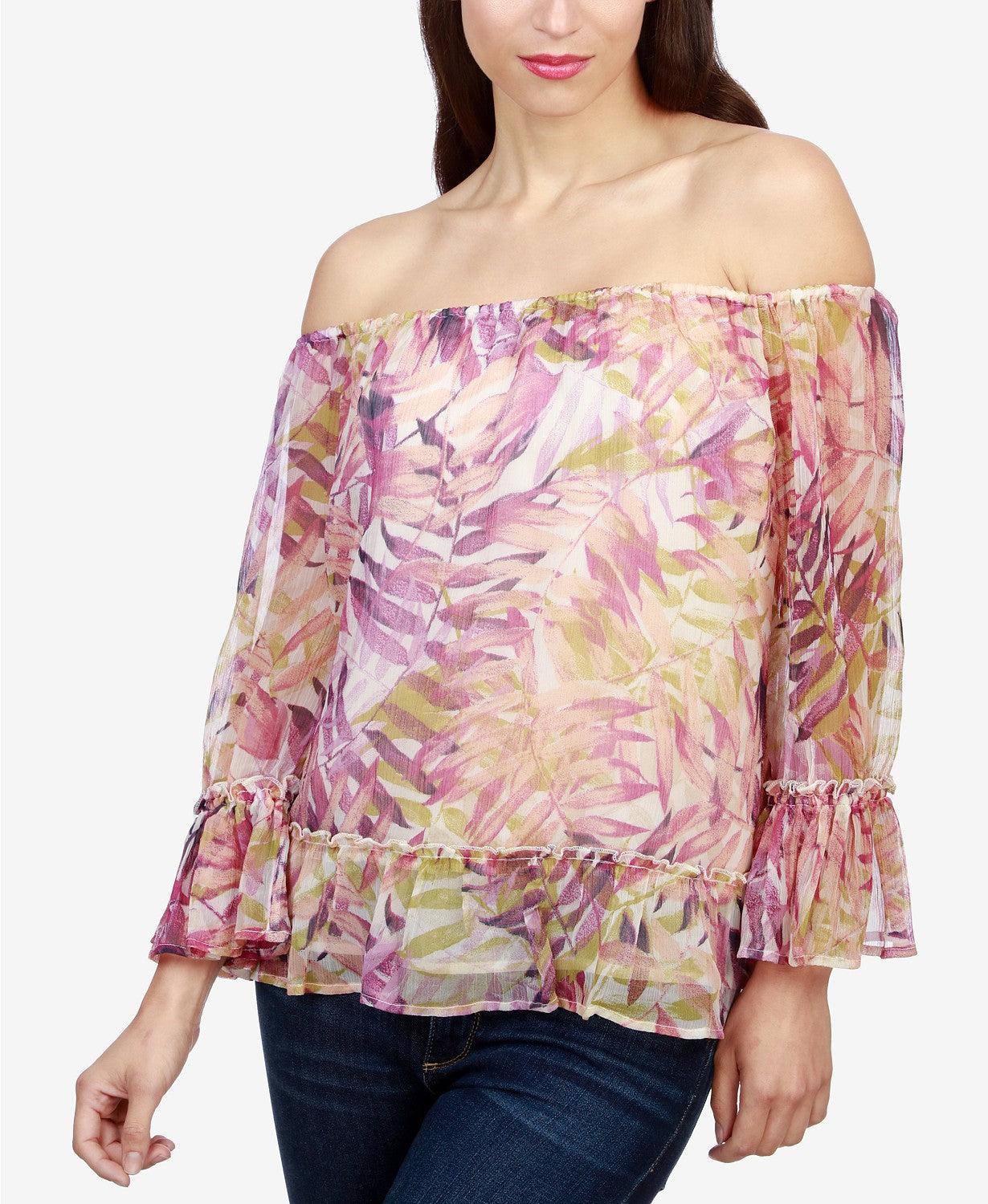 Lucky Brand Off-The-Shoulder Top Multi XS