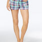 Jenni Cotton Flannel Pajama Shorts Navy Plaid S