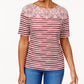 Karen Scott Petite Catherine Mixed-Print T Merlot PS
