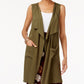 NY Collection Draped Open-Front Vest Winter Moss XL