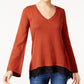 Style Co Lace-Trim Sweater Rich Auburn XXL