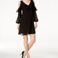 Taylor Cold-Shoulder Ruffled Dress Black 2