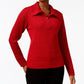KAREN SCOTT Wing Collar 1/4 Zip Sweater Bright Red S