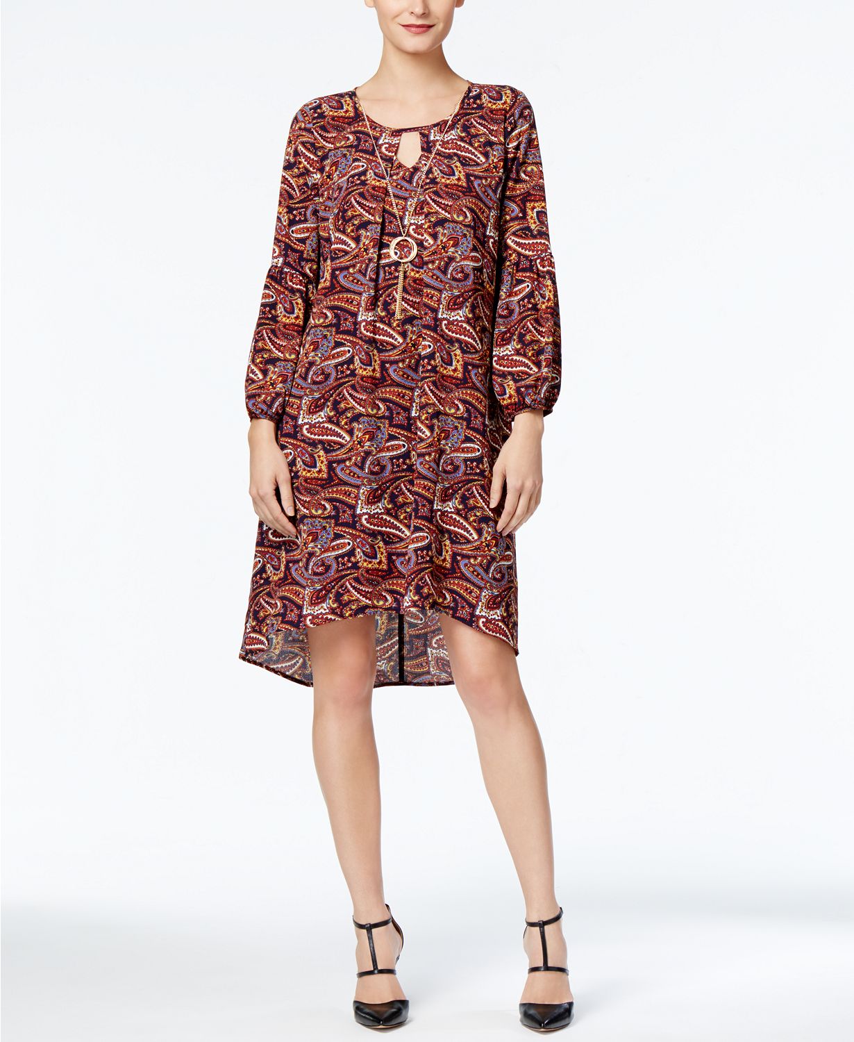 NY Collection Petite Printed Shift Dress Aura Vinebloom PXS