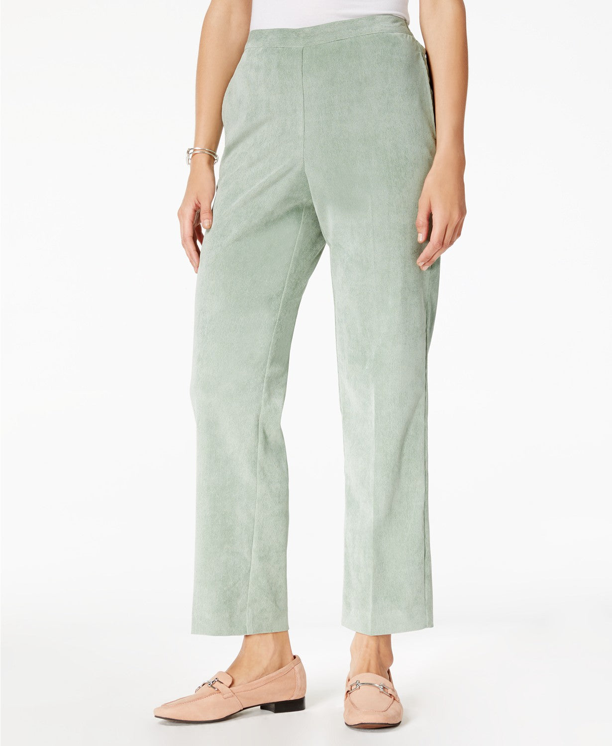 Alfred Dunner Pull-On Corduroy Pants Sage 8S