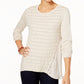 Style Co High-Low Contrast Sweater Winter White L