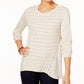 Style Co High-Low Contrast Sweater Natural Heather S