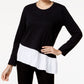 JPR Asymmetrical Layered-Look Top BlackWhite XL