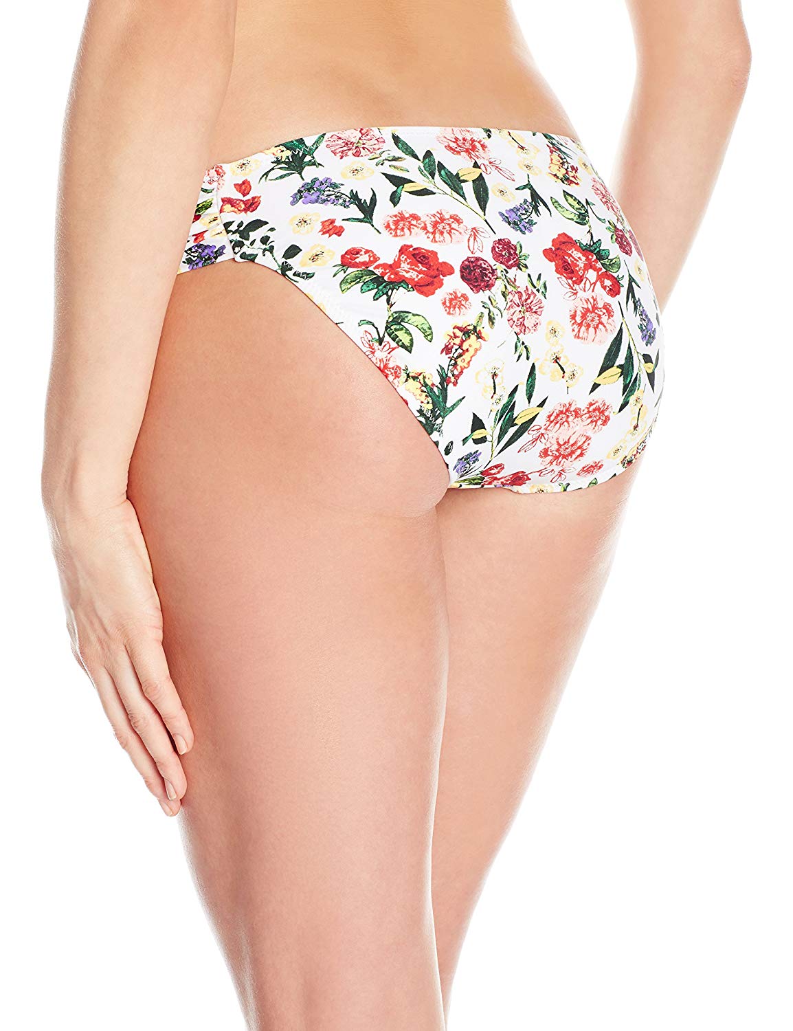 Jessica Simpson Women's Garden Party Floral Side Shirred Hipster Bikini Bottom