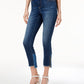 INC International Concepts Colorblocked Step-Hem Skinny Jeans Indigo 2