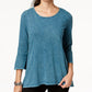 Style & Co. Womens Blue Hi-Low 3/4 Sleeve Tunic Top Shirt Petites PS