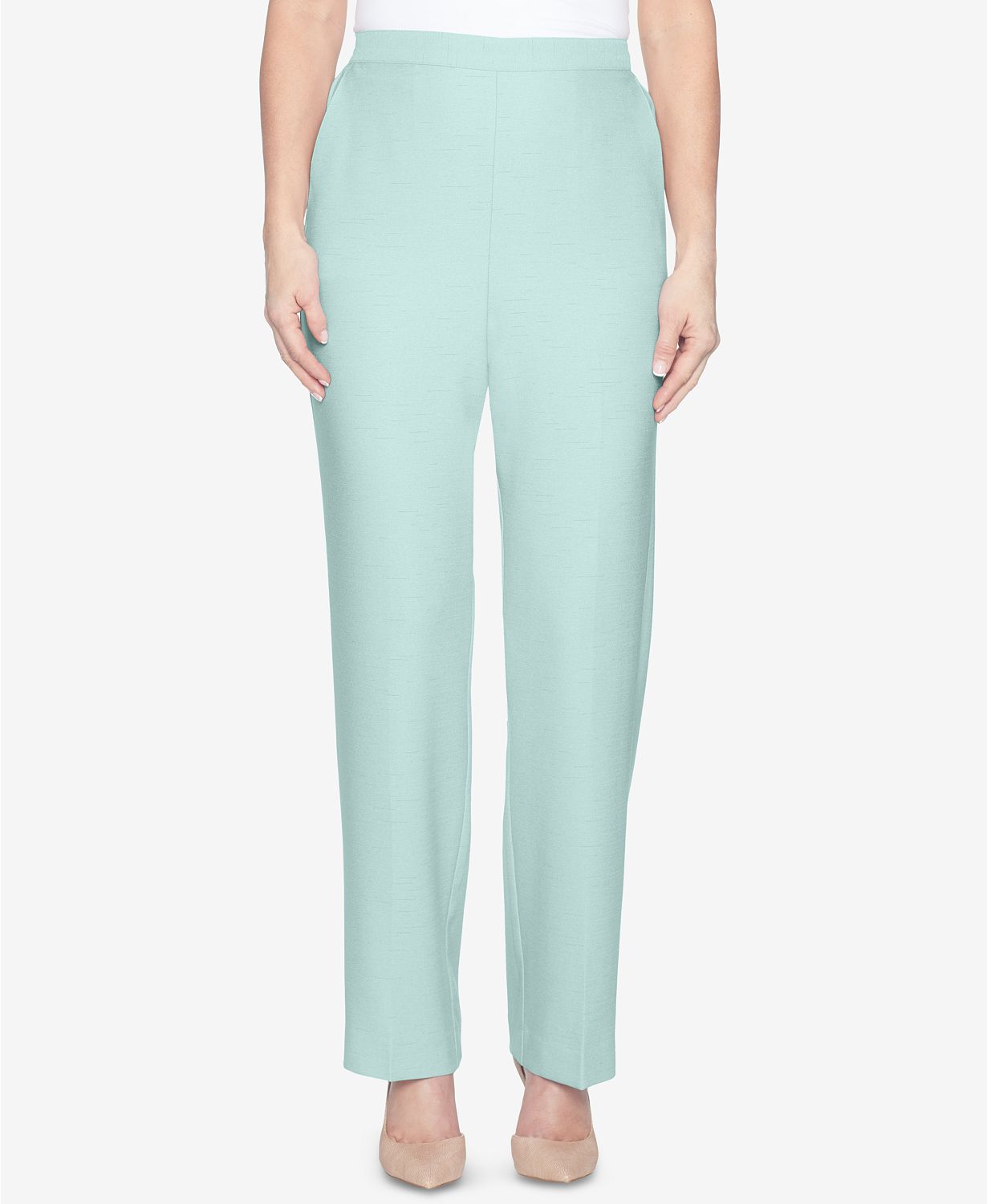 Alfred Dunner Pull-On Flat-Front Pants Mint 14