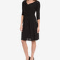 NY Collection Printed Ruched-Front Fit Fla Black L