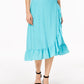 NY Collection Petite Wrap Ruffled Skirt Turquoise PL