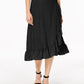 NY Collection Petite Wrap Ruffled Skirt Black PXS