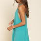 Sleeveless Deep V neck Dress with Lace on Front