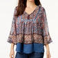 Style Co Printed Peasant Flutter-Sleeve Paisley XS