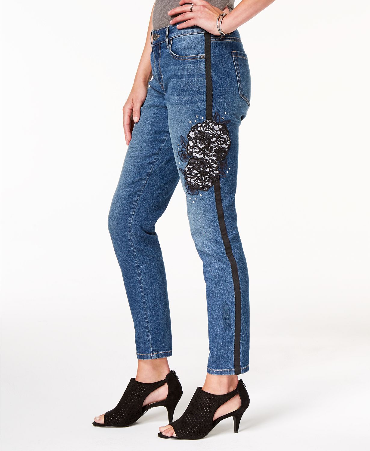 Style Co Lace-Detail Studded Jeans Uptown 4