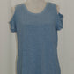 Style & Co. Women's Cold-Shoulder Top Blue Fog S