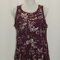 Charter Club Embroidered Top Damask Plum XS