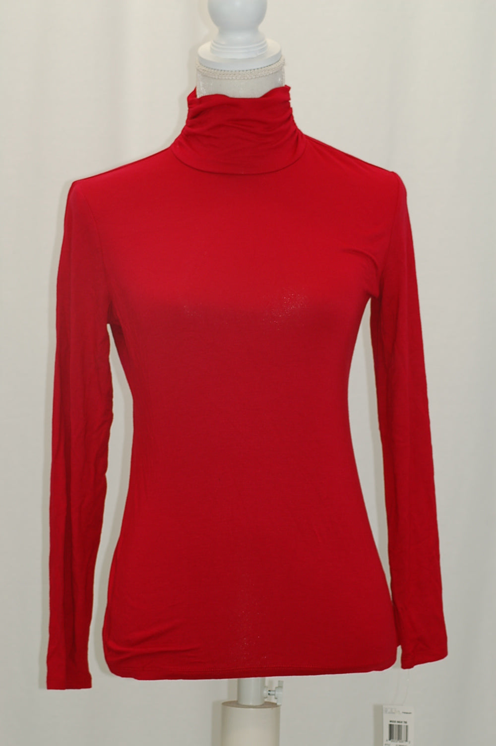 Style Co Petite Top, Long-Sleeve Mock T New Red PM