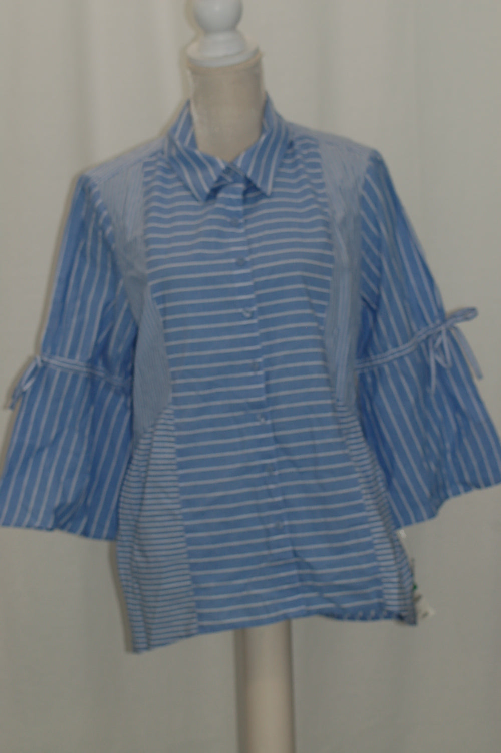 Style Co Cotton Striped Patchwork Shirt Striped Patchwork XL