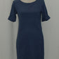 Karen Scott Cotton Boat-Neck Shift Dress Heather Indigo PS