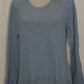 Style Co Cotton Crocheted-Trim Sweater Blue Fog L