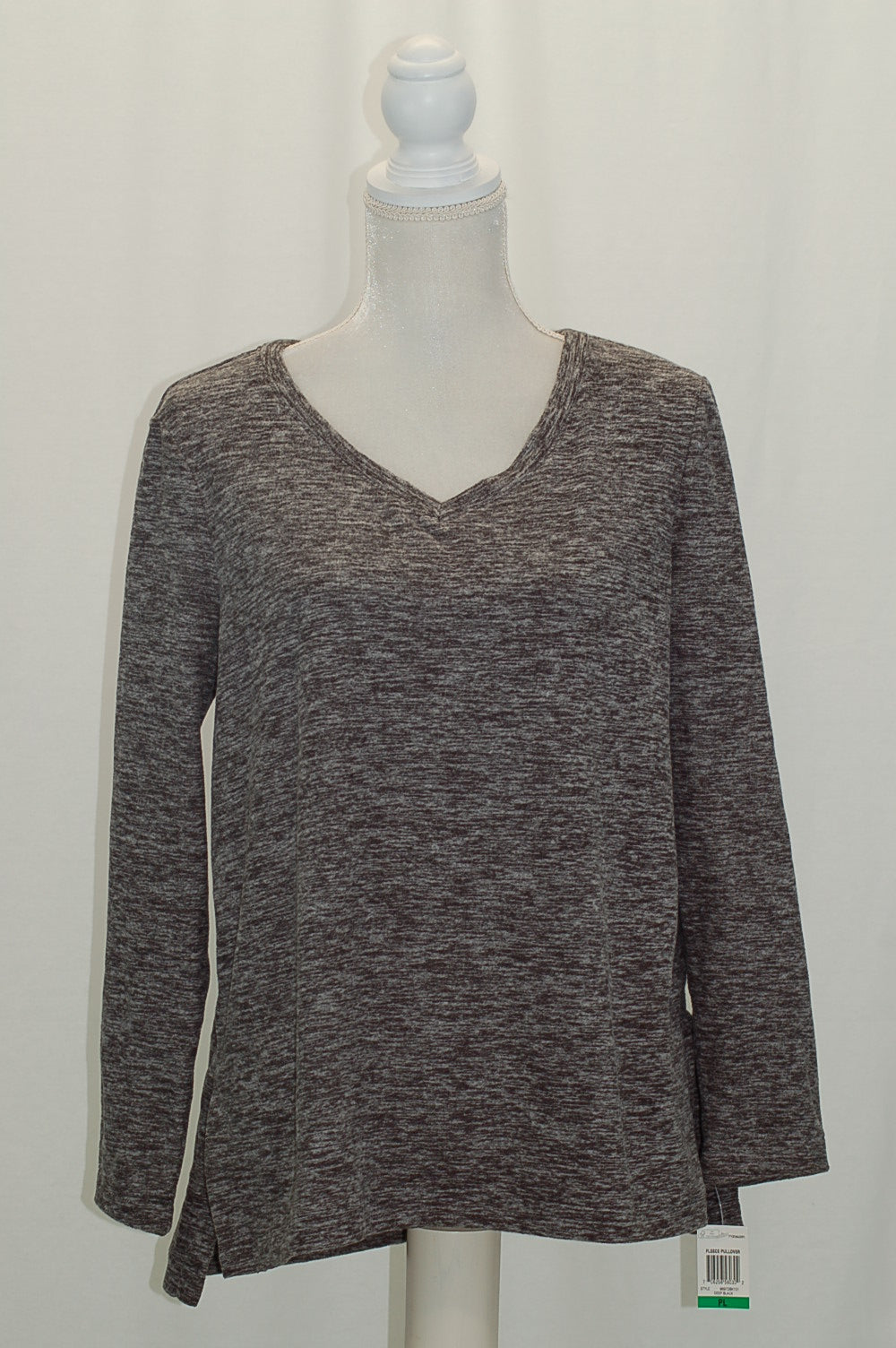 Style Co Petite Space-Dye Sweater Dark Grape PXS