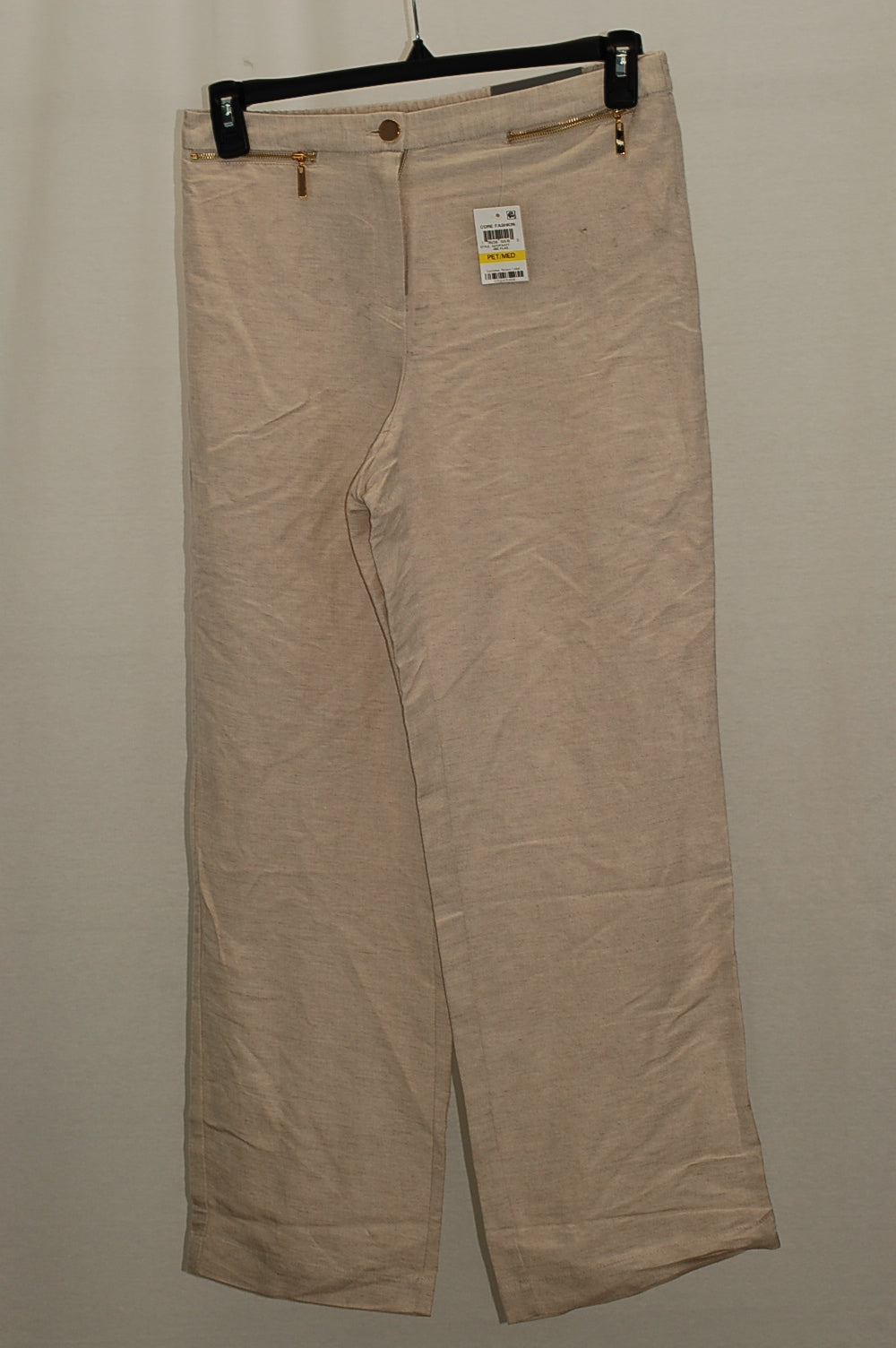 JM Collection Petite Zip-Pocket Pants Jmc Flax PM