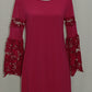 Alfani Petite Lace-Sleeve Dress, Modern Berry 10P